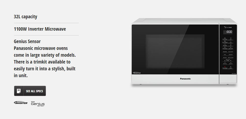 Panasonic Microwave 32L White NN-ST65JWQPQ