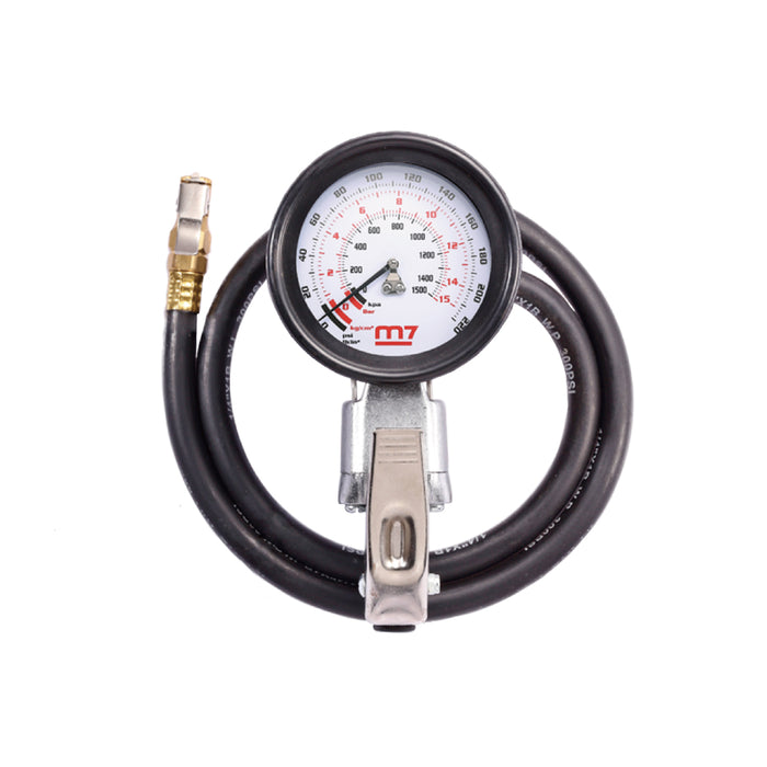 M7 Truck Tyre Inflator, 100Mm Round Gauge, Max 220Psi, 100Cm Hose