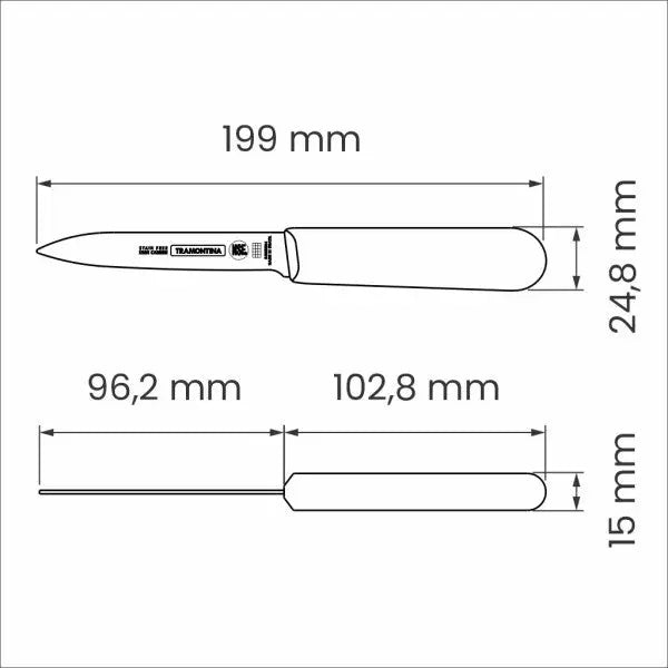 Tramontina Professional Master Black Paring Knife 4", 10cm