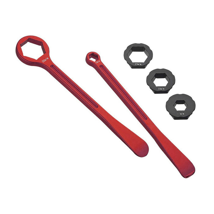 Combo Axle Tire Wrench Lever Set Euro Kit 32Mm 27Mm 22Mm 17Mm Axles 10Mm,13Mm Axle Adjust &amp; Rim Lock