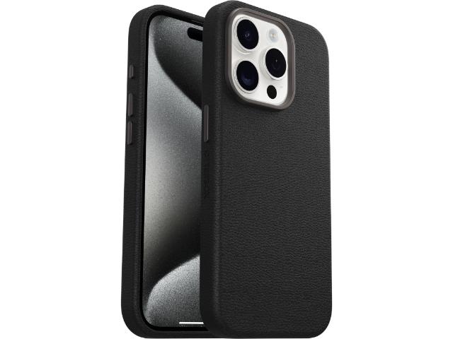 OtterBox Symmetry Cactus Leather - Case iPhone 15 Pro - Black