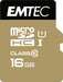Emtec MicroSD Memory Card 16GB Class 10 With SD Adapter Gold