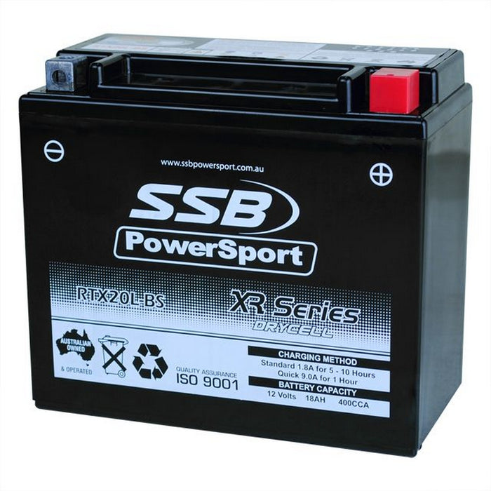 Motorcycle motorbike battery (YTX20L-BS) AGM 12V 18AH 400CCA BY SSB