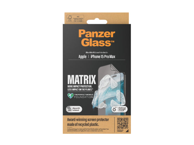 PanzerGlass Matrix Hybrid Glass Screen Protector iPhone 15 Pro Max