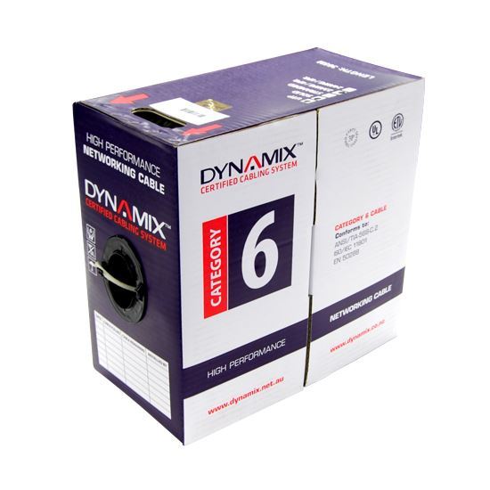 DYNAMIX 305M Cat6 Red UTP STRANDED Cable Roll 250MHz, 24 AWGx4P, PVC Jacket