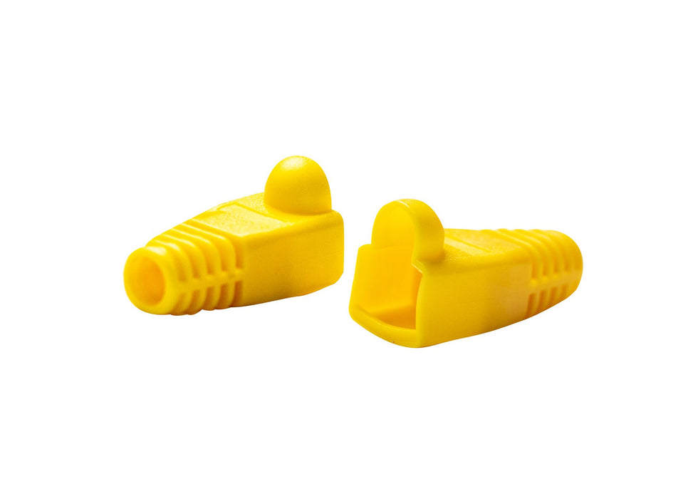 DYNAMIX YELLOW RJ45 Strain Relief Boot (6.0mm Outside Diameter). 20pk bag.