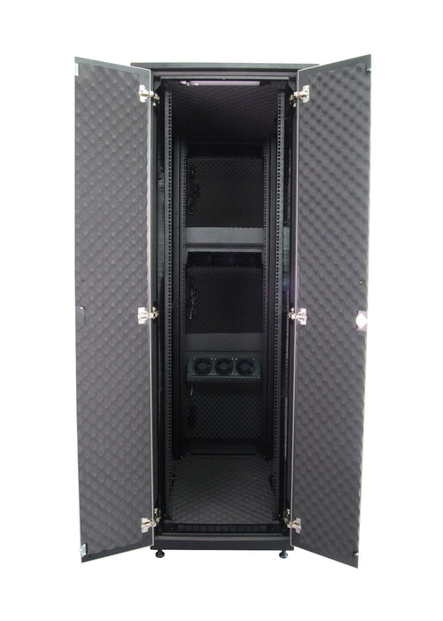 DYNAMIX 42RU Quiet Acoustic Rated Server Cabinet 1135mm Deep x 750mm Wide. Inte