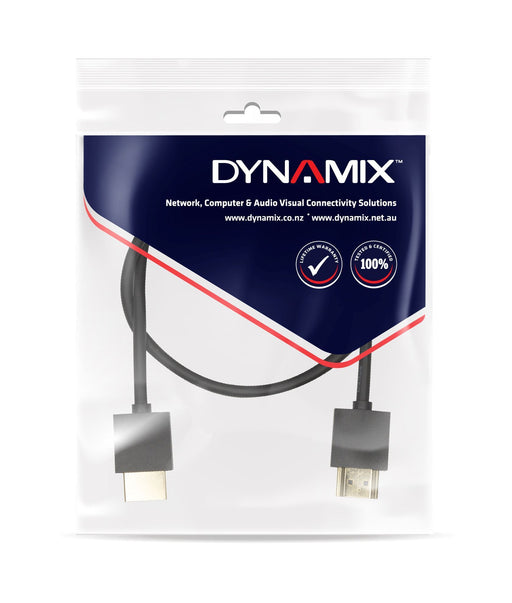 DYNAMIX 1M HDMI BLACK Nano High Speed With Ethernet Cable. Designed UHD Display