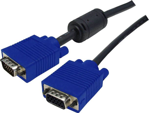 DYNAMIX 0.5m VESA DDC VGA Extension Cable Moulded. HDDB15 M/F Coaxial Shielded