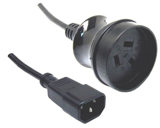 DYNAMIX 0.5m 3-Pin Socket to IEC C14 Male Connector 10A. SAA Approved Power Cord