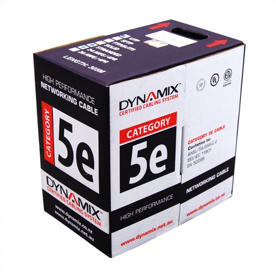 DYNAMIX 305m Cat5e Ivory UTP STRANDED Cable Roll 100MHz, 24AWGx4P, PVC Jacket