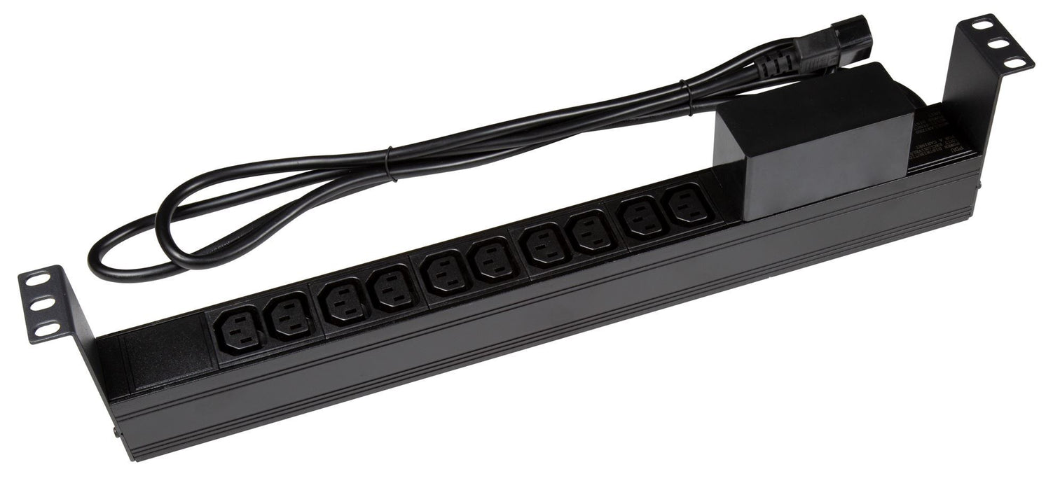 DYNAMIX 10 Outlet Horizontal Power Rail (10A IEC C13) with 6KA C-Curve Circuit B