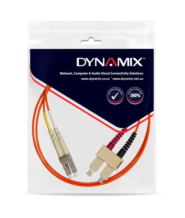 DYNAMIX 20M 62.5u LC/SC OM1 Fibre Lead (Duplex, Multimode) Orange LSZH Jacket