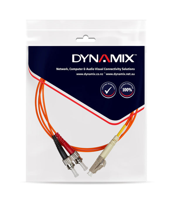 DYNAMIX 20M 62.5u LC/ST OM1 Fibre Lead (Duplex, Multimode) Orange LSZH Jacket