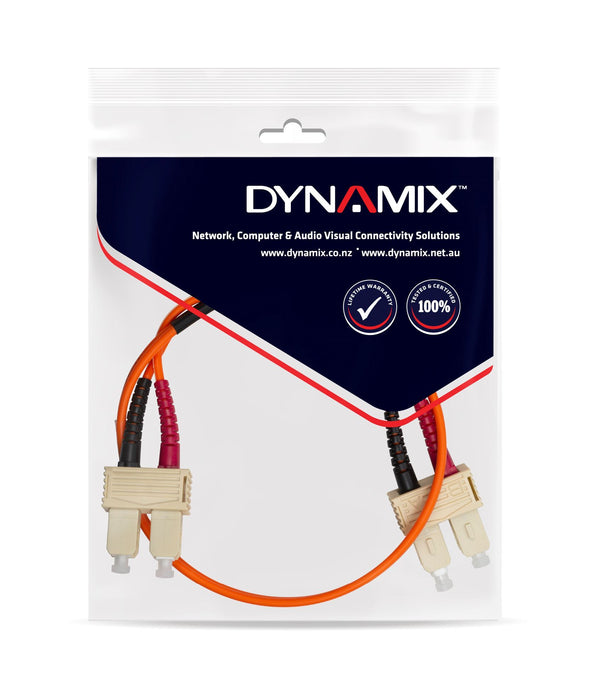 DYNAMIX 20M 62.5u SC /SC OM1 Fibre Lead (Duplex, Multimode) Orange LSZH Jacket