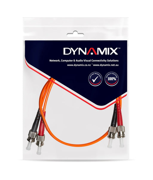 DYNAMIX 1M 62.5u ST/ST OM1 Fibre Lead (Duplex, Multimode) Orange LSZH Jacket