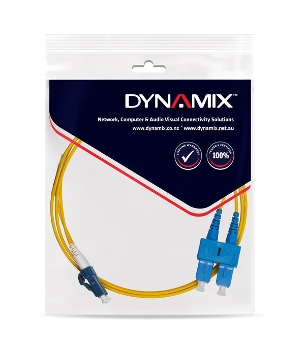 DYNAMIX 0.5M 9u LC/SC Duplex Single Mode G657A1 Bend Insensitive Fibre Lead