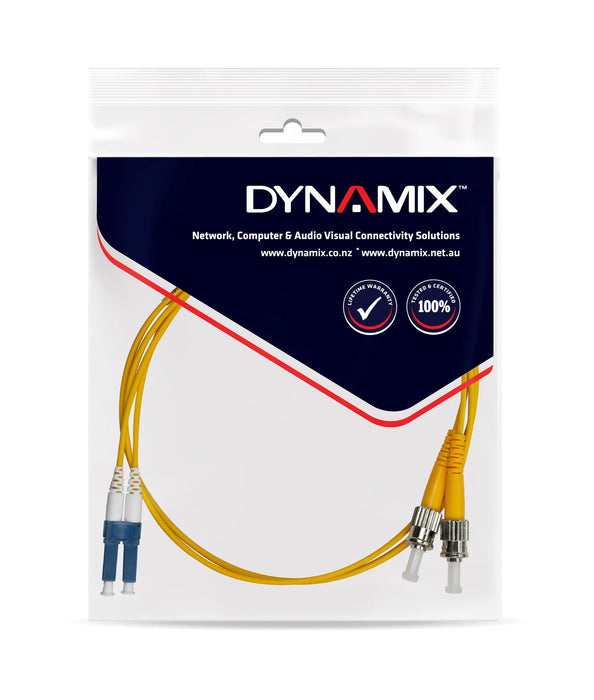 DYNAMIX 1M 9u LC/ST Duplex Single Mode G657A1 Bend Insensitive Fibre Lead