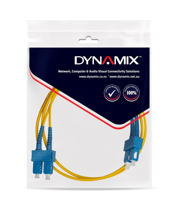 DYNAMIX 3M 9u SC/SC Duplex Single Mode G657A1 Bend Insensitive Fibre Lead Yellow