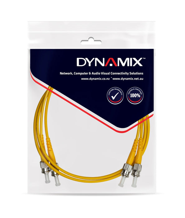 DYNAMIX 3M 9u ST/ST Duplex Single Mode G657A1 Bend Insensitive Fibre Lead Yellow