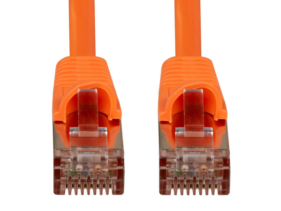 DYNAMIX 0.5m Cat6A S/FTP Orange Slimline Shielded 10G Patch Lead. 26AWG (Cat6 Au