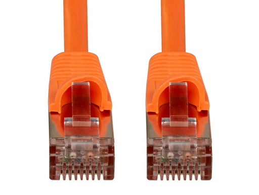 DYNAMIX 10m Cat6A S/FTP Orange Slimline Shielded 10G Patch Lead. 26AWG (Cat6 Aug