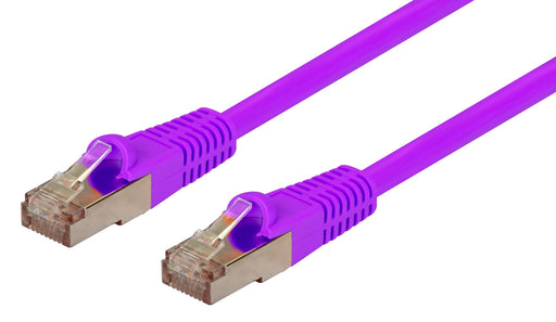 DYNAMIX 0.5m Cat6A S/FTP Purple Slimline Shielded 10G Patch Lead. 26AWG (Cat6 Au