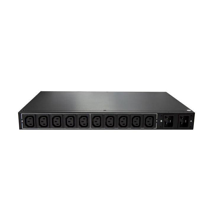 DYNAMIX ATS PDU Dual 16A IEC Input, 10 Port 10A IEC C13 Output. Offers Power Red