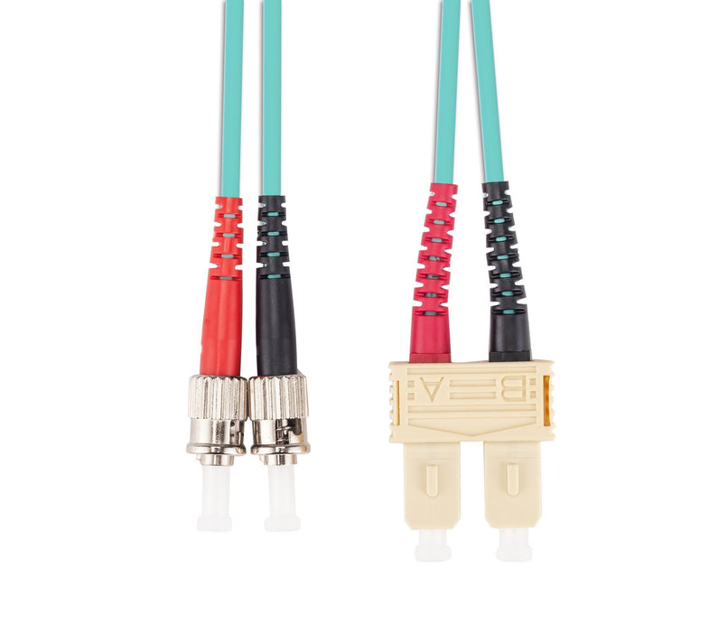 DYNAMIX 2M 50u SC/ST OM3 Fibre Lead (Duplex, Multimode) Aqua LSZH Jacket