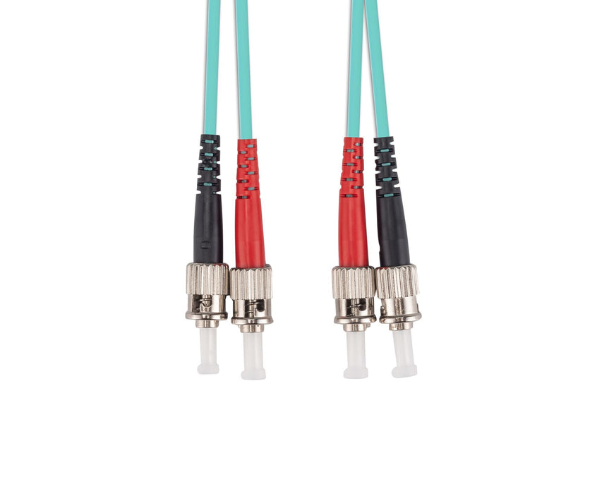 DYNAMIX 10M 50u ST/ST OM3 Fibre Lead (Duplex, Multimode) Aqua LSZH Jacket