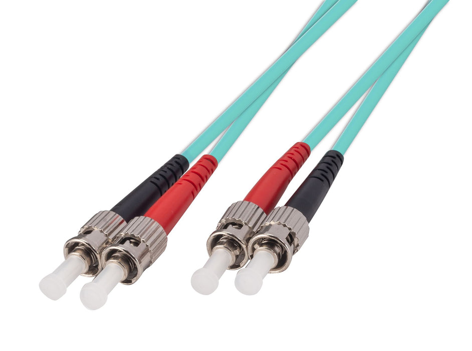 DYNAMIX 20M 50u ST/ST OM3 Fibre Lead (Duplex, Multimode) Aqua LSZH Jacket