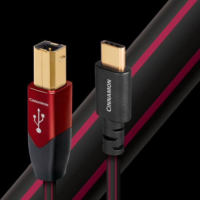 AUDIOQUEST Cinnamon 1.5M USB-B to USB-C. 1.25% silver. Hard-cell foam Metal laye