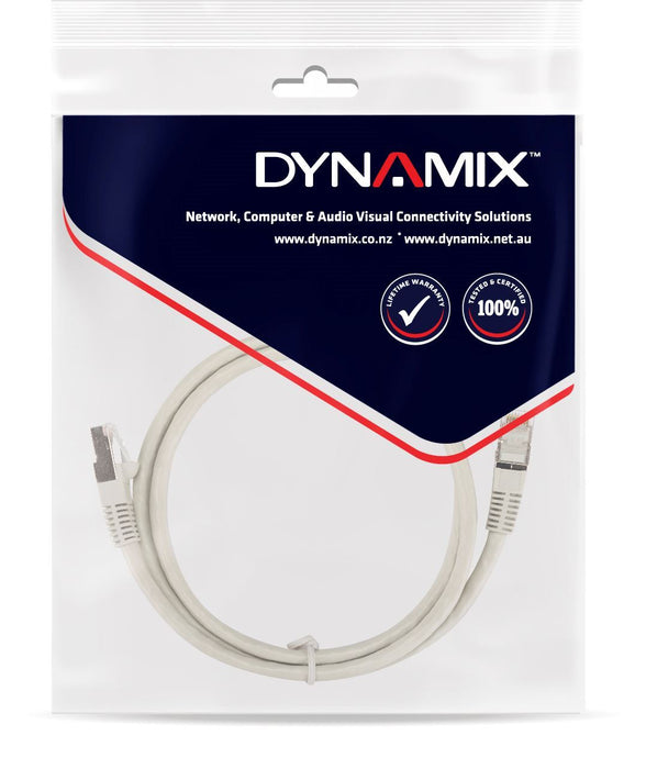 DYNAMIX 15m Cat6 Beige STP Patch Lead (T568A Specification) 26AWG Slimline Snag