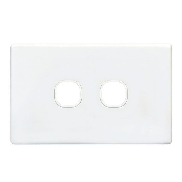 TRADESAVE Switch Plate ONLY. 2 Gang Accepts all Tradesave Mechanisms. Moulded in