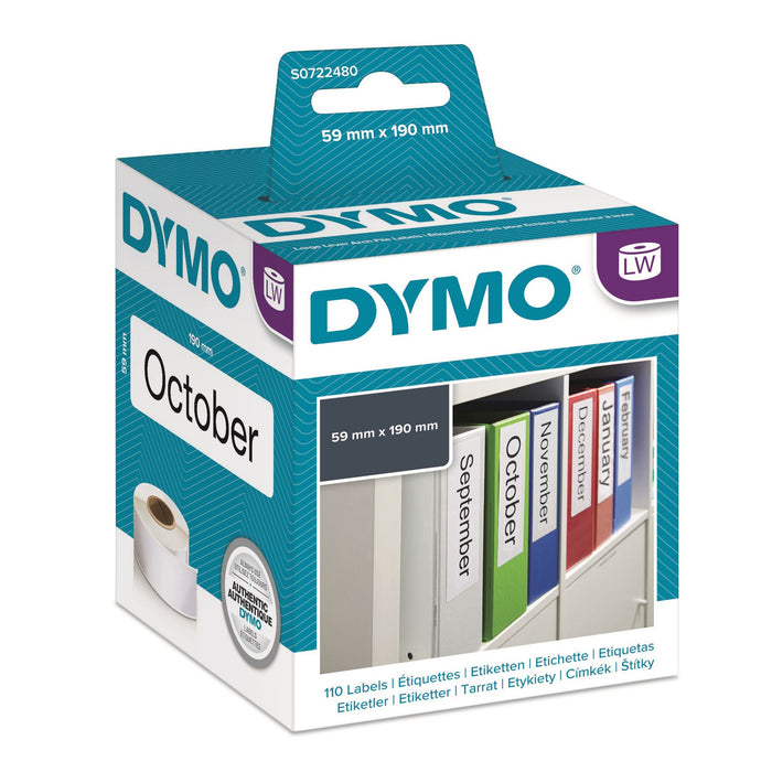 DYMO Genuine LabelWriter Lever Arch File Labels 59mm x 190mm 110 per pack ( 990