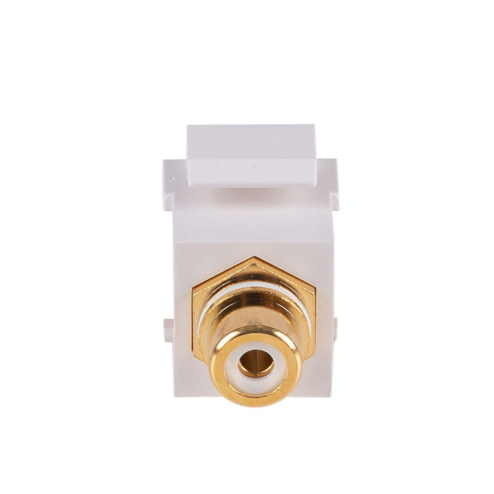 DYNAMIX White RCA to RCA Keystone Adapter. Gold Plated