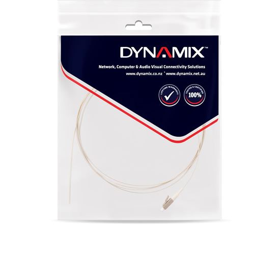 DYNAMIX 2M LC Pigtail OM3 1x Piece White, 900um Multimode Fibre Tight Buffer