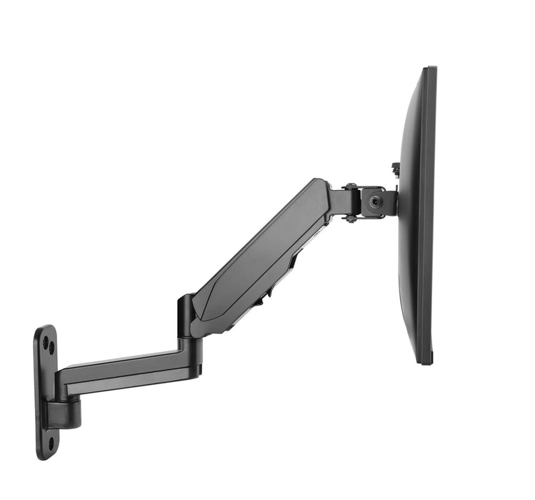 BRATECK 17''-32'' Single Screen Wall Mounted Gas Spring Monitor Arm. Max load: 9