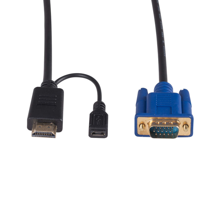 DYNAMIX 2m HDMI to VGA Cable, Includes Micro USB Female. Optional Power