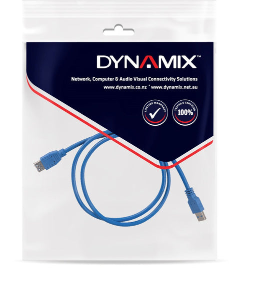 DYNAMIX 5m USB 3.0 USB-A Male to Female Extension Cable. Colour Blue