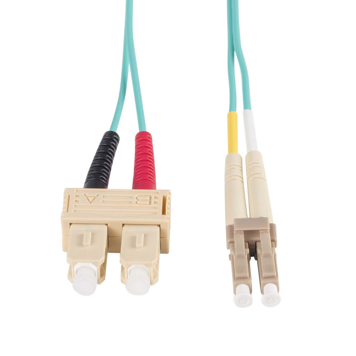 DYNAMIX 0.5M 50u LC/SC OM3 Fibre Lead (Duplex, Multimode) Aqua LSZH Jacket