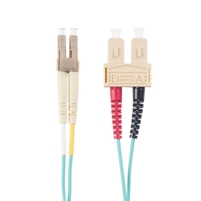 DYNAMIX 1M 50u LC/SC OM3 Fibre Lead (Duplex, Multimode) Aqua LSZH Jacket