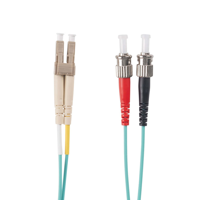 DYNAMIX 0.5M 50u LC/ST OM3 Fibre Lead (Duplex, Multimode) Aqua LSZH Jacket