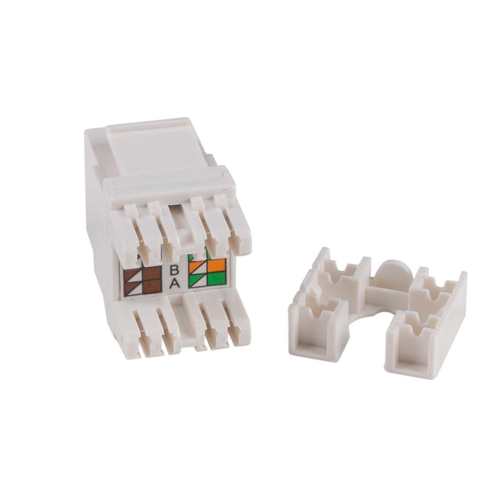 DYNAMIX Cat5e Keystone RJ45 Jack for 110 Face Plate T568A/T568B Wiring 180 White