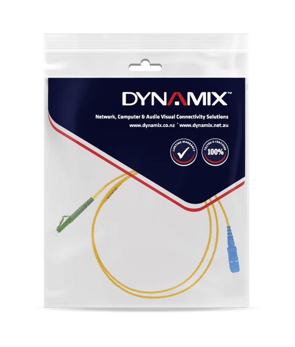 DYNAMIX 2M 9u LC APC/SC Simplex Single Mode G657A1 Bend Insensitive Fibre Lead