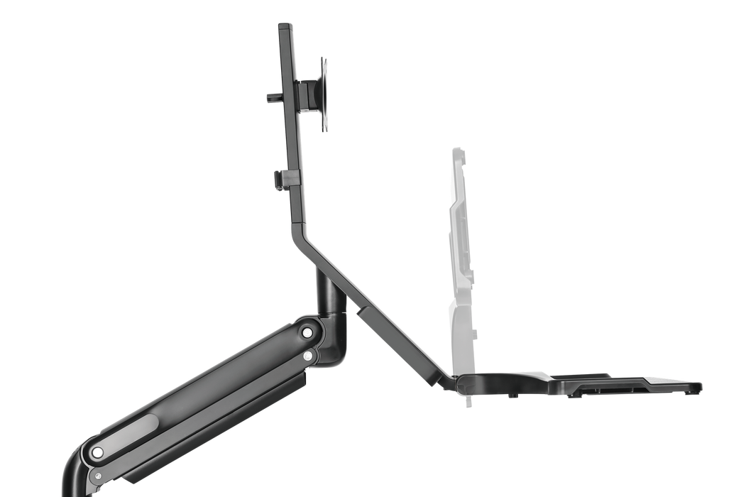 BRATECK 17-32" Wall Mount Single Monitor Gas Spring Sit-Stand Workstation. Foldi