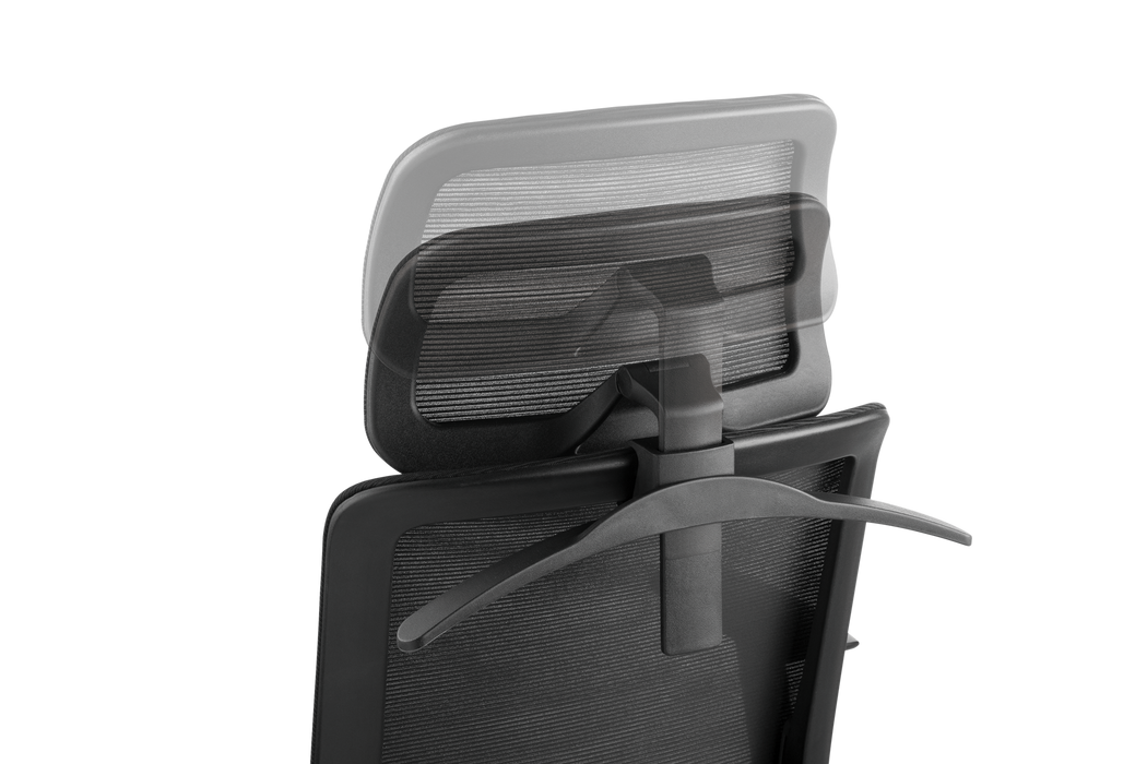 BRATECK Office Chair with Headrest. Ergonomic & Breathable Mesh Back. Pneumatic