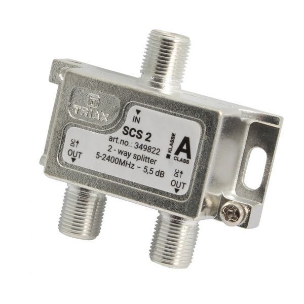 TRIAX RF 2-Way Splitter, 2.4GHz. Coaxial Splitter Ideal for SAT-IF & MATV Distri