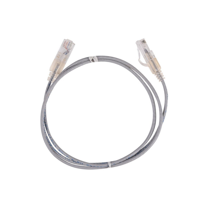 DYNAMIX 1m Cat6A 10G Grey Ultra-Slim Component Level UTP Patch Lead (30AWG) with