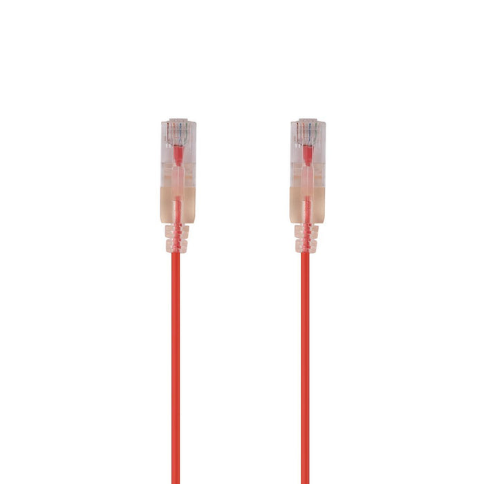 DYNAMIX 2m Cat6A 10G Red Ultra-Slim Component Level UTP Patch Lead (30AWG) with